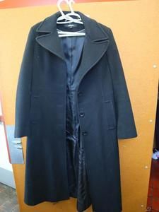 DKNY Women's Long Black Winter Warm Trench Overcoat Jacket Size 12